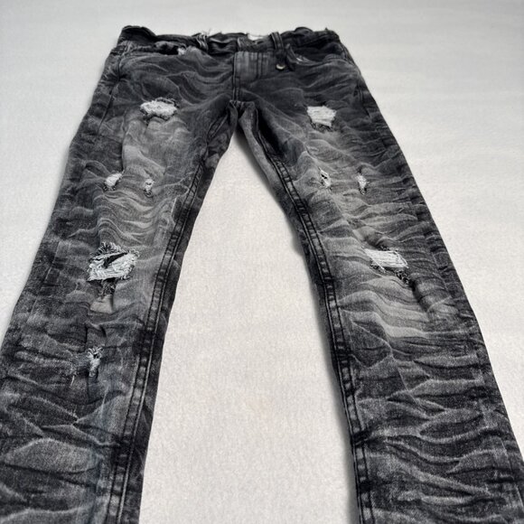 Evolution In Design Jeans Pants Boys Size 10 Black Denim Acid Wash - Picture 2 of 12